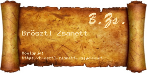 Brösztl Zsanett névjegykártya